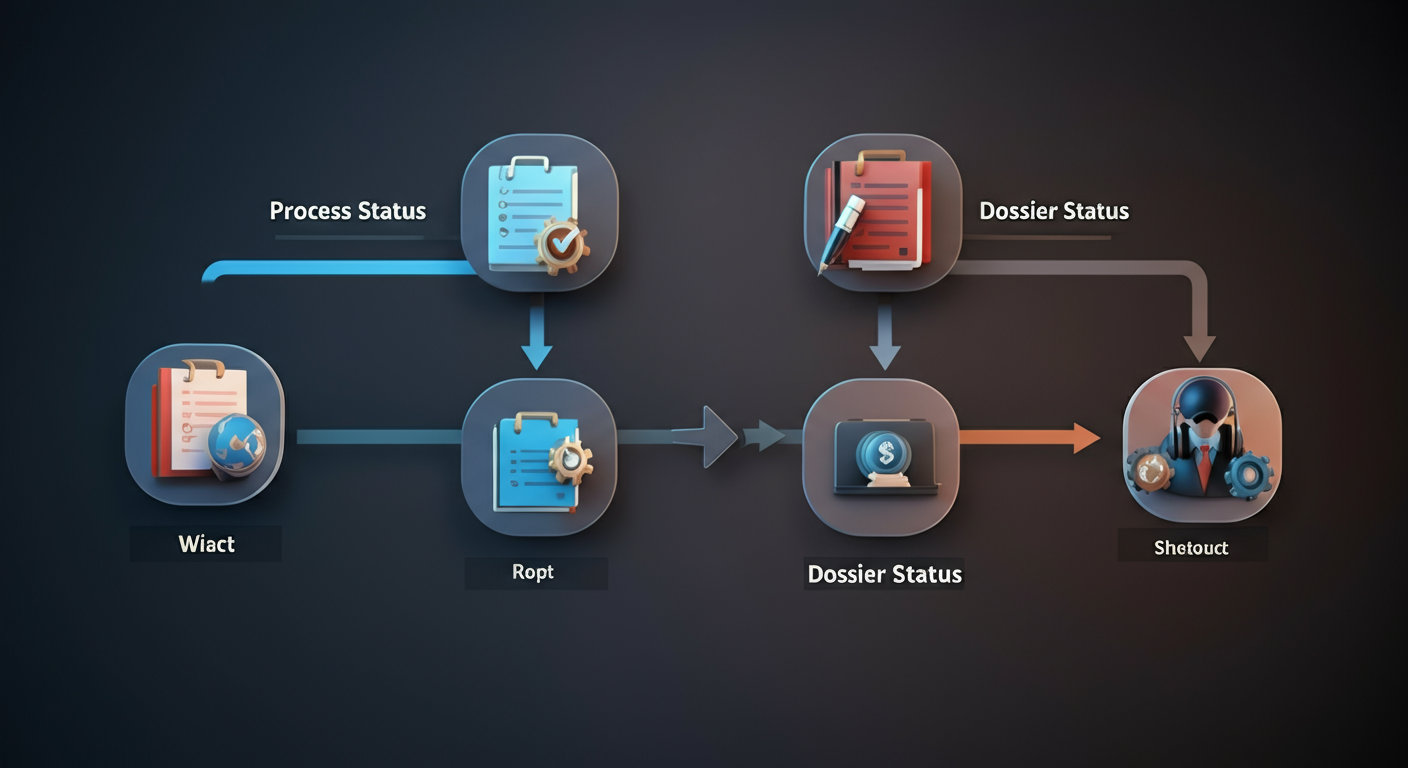 Process Status vs Dossier Status Visual Flowchart
